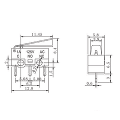 KW10-Z1P limit switch 1A 125V AC micro component for 3D printer sensors -Robocraze