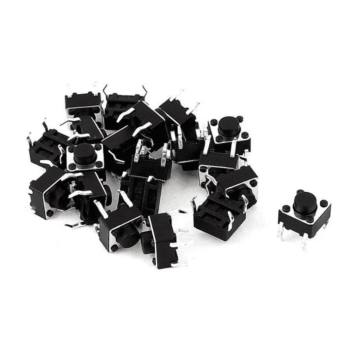 12x12x7.3mm Tactile Push Button (10-Pack) – Sensitive switches - Mini Switch - Electronic Components -Robocraze