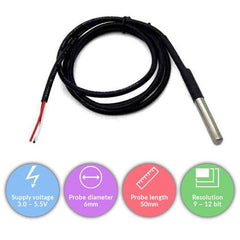 DS18B20 Waterproof Sensor – Digital Temperature for accurate temp readings. -Robocraze