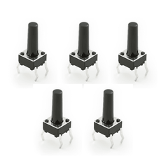 4-Pin Long Push Button Switch (Pack of 5) – Extended push button - Mini Switch - Robocraze