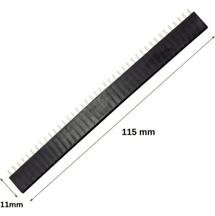 40x1 Pin 2.54mm Straight Female Pin Berg Strip (Pack of 50) - Robocraze
