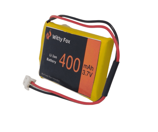 Witty Fox 3.7V 400mAh Li-ion Battery – Small & lightweight battery. -Lithium Battery -Robocraze