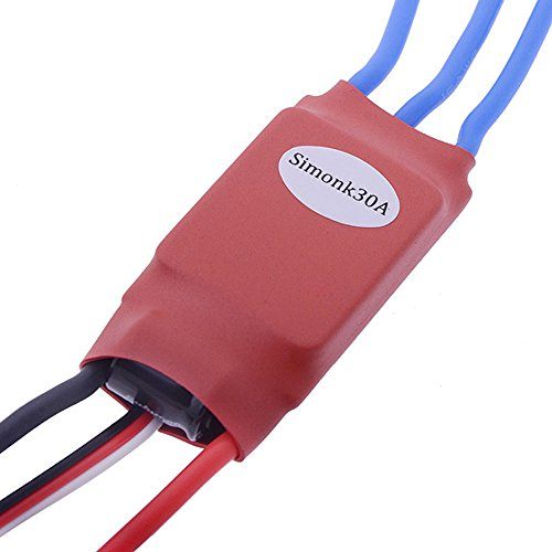 SimonK Red 30A BLDC ESC (With Connectors) – For FPV drones. -DIY drone parts -Robocraze