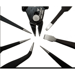 Soldron Tweezer and Cutter Pouch Set – Essential toolset for electronics repairs – tweezer set - Hand Tool - Robocraze