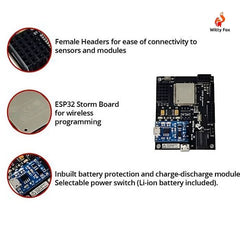 Witty Fox ESP32 Storm Board + Battery – Wireless programming-ready. -Nodemcu ESP Board -Robocraze