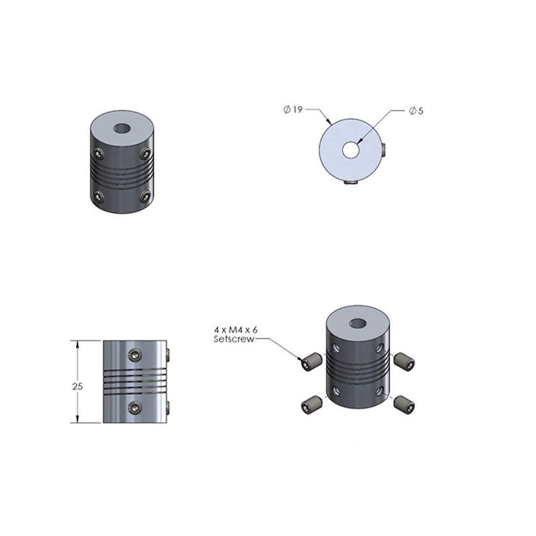 5mm to 5mm Flexible Couplings-Robocraze