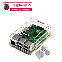 Raspberry Pi Transparent Case + Heat Sink – Clear Official Raspberry Pi Case with heat sink. -Robocraze