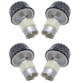 4 Pieces 7X4cm Robot Wheels + 4 Pieces 200 RPM DC Gear Motor, for science projects – Electric Motors - Robocraze
