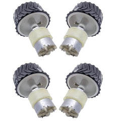 200 RPM DC Gear Motor + 7X4cm Wheel + 6-7 Inch Black Metal Chassis, ideal for smart robots – Electric Motors - Robocraze