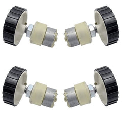 4 Pieces 7X2cm Robot Wheels + 4 Pieces 200 RPM DC Gear Motor, perfect for DIY robots – Electric Motors - Robocraze
