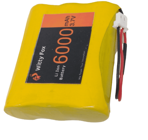Witty Fox 3.7V 6000mAh Li-ion Battery – High-capacity battery for DIY kits. -Lithium Battery -Robocraze