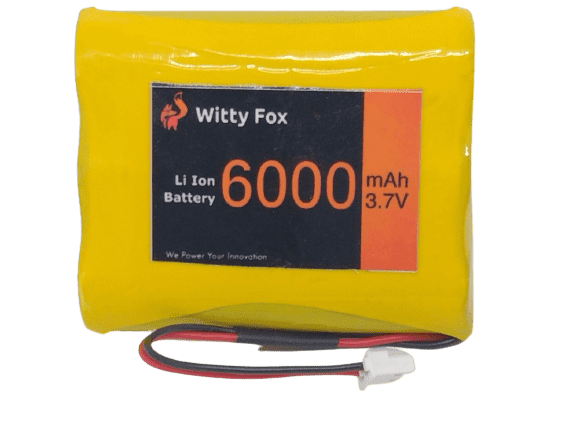 Witty Fox 3.7V 6000mAh Li-ion Battery – High-capacity battery for DIY kits. -Lithium Battery -Robocraze
