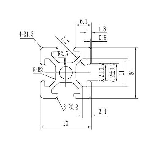 600mm 2020 Aluminium Profile – European standard aluminum profile for 3D printer frame. -Robocraze