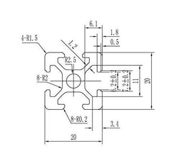 600mm 2020 Aluminium Profile – European standard aluminum profile for 3D printer frame. -Robocraze
