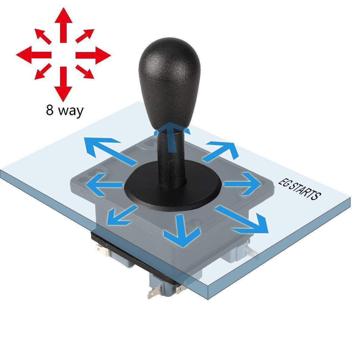 Arcade 2Pin Joystick Switchable 4/8 Ways – Joystick switch for gaming - Mini Switch - Robocraze