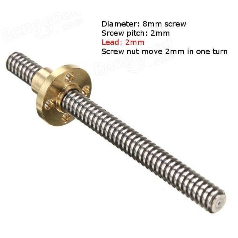 Trapezoidal Screw 500mm with Copper Nut โ Ensuring precise lead screw movement.-Robocraze