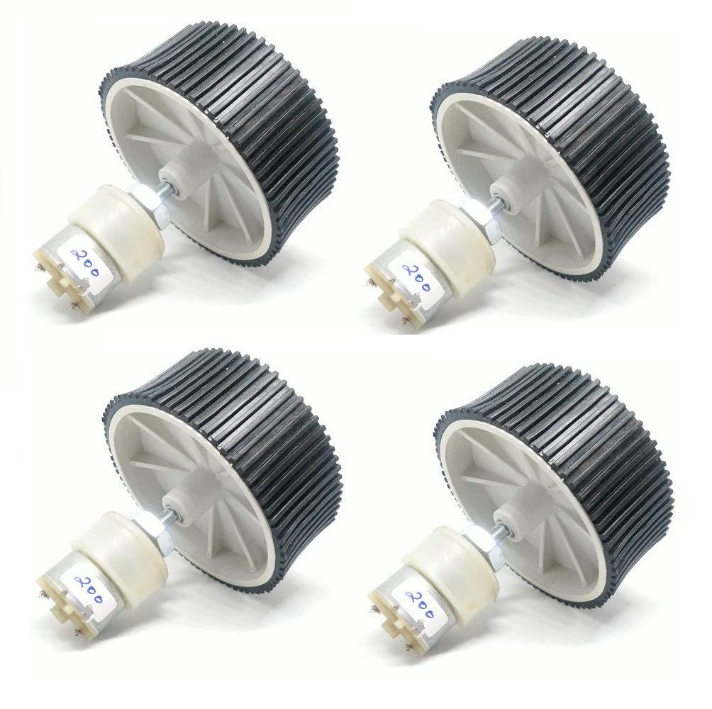 200 RPM DC Gear Motor + 10X4cm Wheel (Set of 4), reliable power for robot cars – Electric Motors - Robocraze