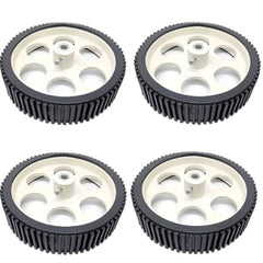 4 Pieces 10X2cm Robot Wheels + 4 Pieces 200 RPM DC Gear Motor, for robot chassis – Electric Motors - Robocraze