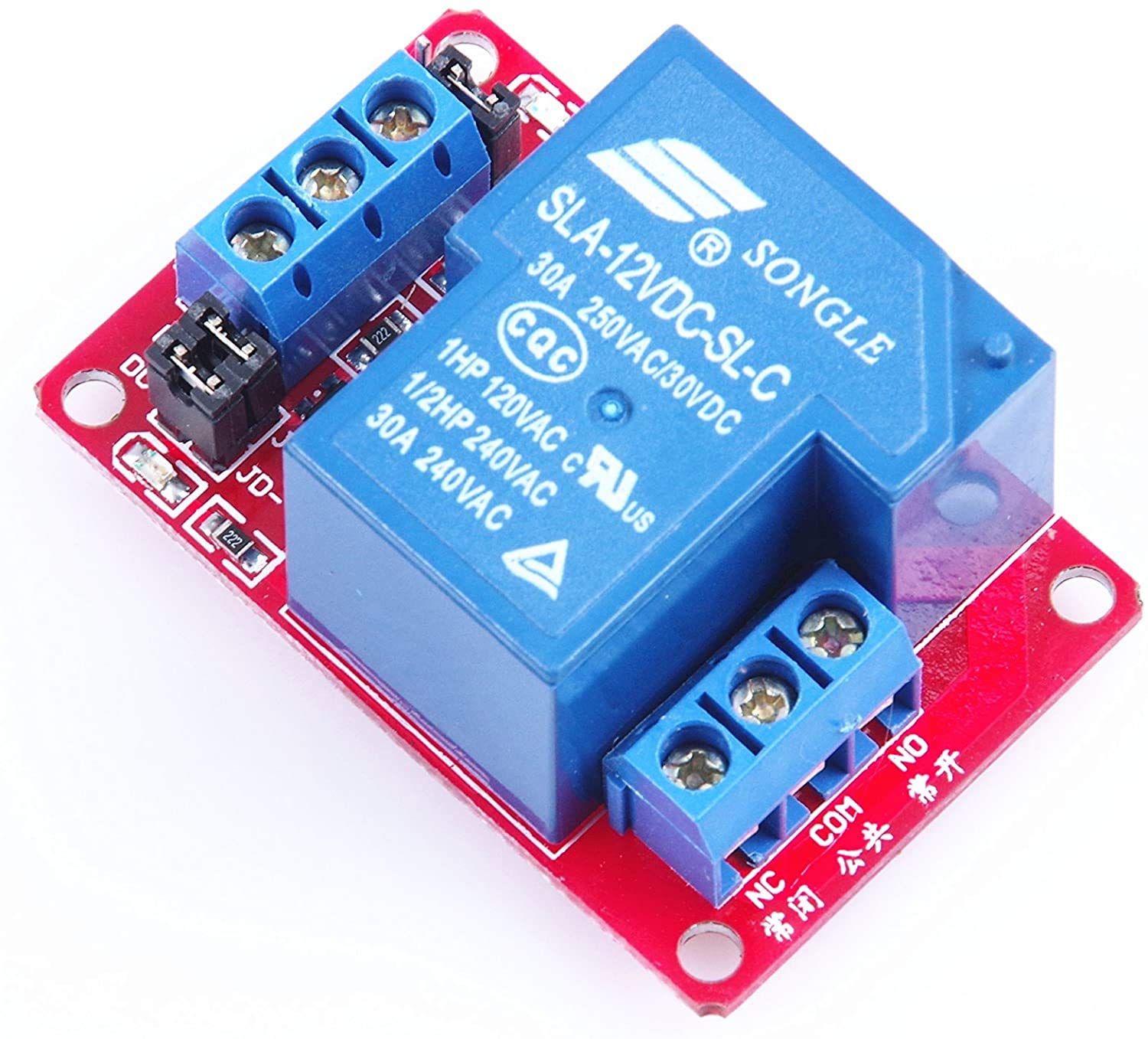 Single CHANNEL 12V RELAY MODULE 30AMP – Single-channel 12V 30A relay for heavy loads. -Relay Module -Robocraze