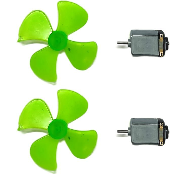 High-Speed DC Motor with Fan (2pcs), perfect for hobby projects & cooling systems – Robot Motors - Robocraze