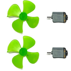 High-Speed DC Motor with Fan (2pcs), perfect for hobby projects & cooling systems – Robot Motors - Robocraze