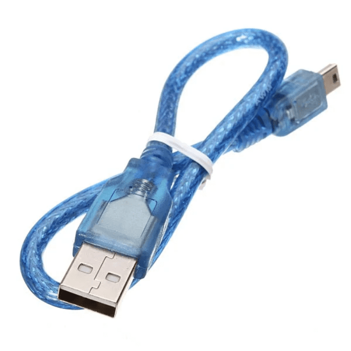Mini USB 2.0 Cable for Arduino 30cm – Compact Arduino USB Cable for seamless data transfer (color may vary). -Robocraze