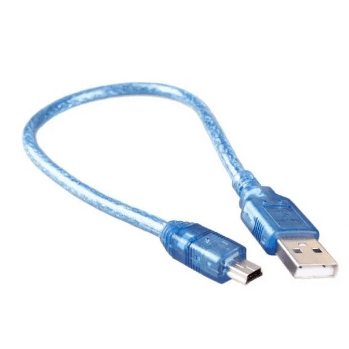 Mini USB 2.0 Cable for Arduino 30cm – Compact Arduino USB Cable for seamless data transfer (color may vary). -Robocraze