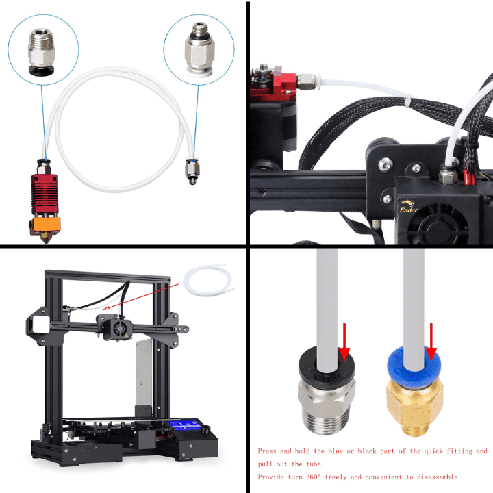 PTFE Teflon tube 3x4mm for 3mm filament guide in Bowden setups -Teflon Tube -Robocraze
