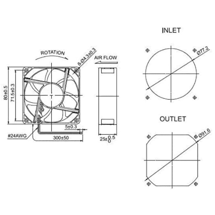 8025 12V Cooling Fan – Heat dissipation for CNC & 3D printers. -3D Printer Accessories -Robocraze