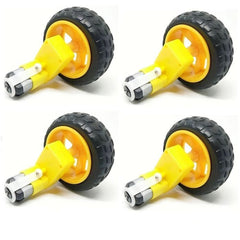 Single Shaft L-Shaped 60 RPM BO Gear Motor with 65X25mm Wheel (4 Sets), great for automation – Robot Motors - Robocraze