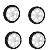 10x2cm Gear Motor Robot Wheel (4pcs) – High-traction DC motor wheels. -Robot Wheels and Chassis -Robocraze