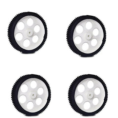10x2cm Gear Motor Robot Wheel (4pcs) – High-traction DC motor wheels. -Robot Wheels and Chassis -Robocraze