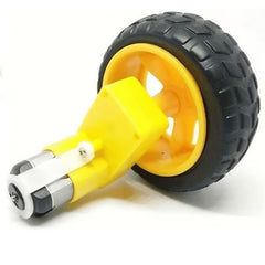 Single Shaft L-Shaped 60 RPM BO Gear Motor with 65X25mm Wheel (2 Sets), for smart robots – Robot Motors - Robocraze