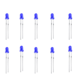 3mm DIP Diffused Blue LED (Pack of 10) – Long-lasting LED with diffused output - Electronic Components - Robocraze