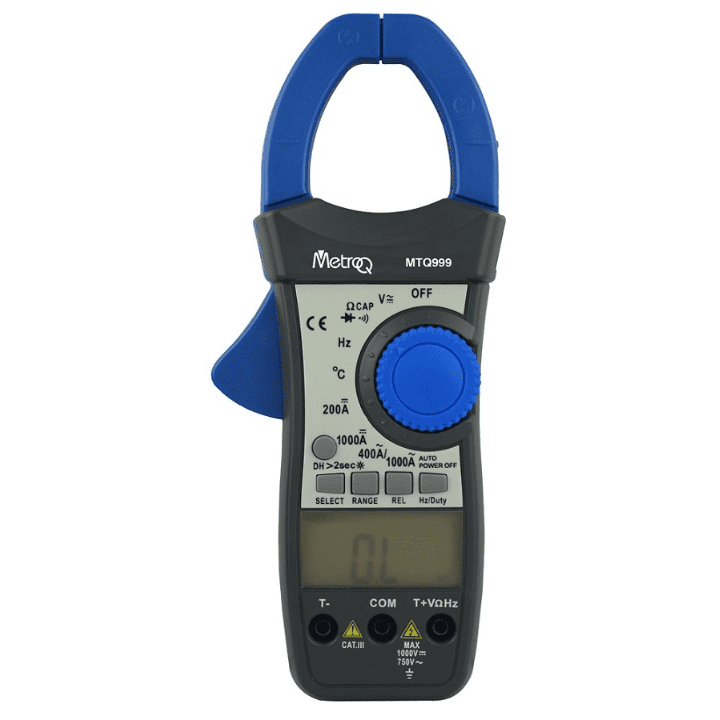 MetroQ MTQ 999 AC/DC Clamp Meter – Versatile AC/DC clamp meter for voltage & current. -Digital Clamp Meter -Robocraze