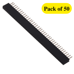 40x1 Pin 2.54mm Straight Female Pin Berg Strip (Pack of 50) - Robocraze