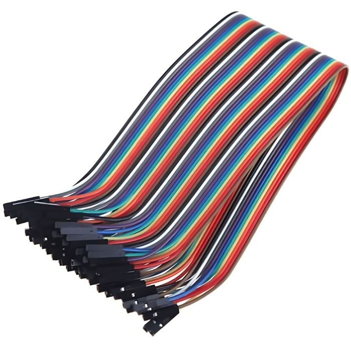 Female to Female Jumper Wires (20cm) 40pcs – Reliable jumper wires for projects. Electronic Components - Robocraze