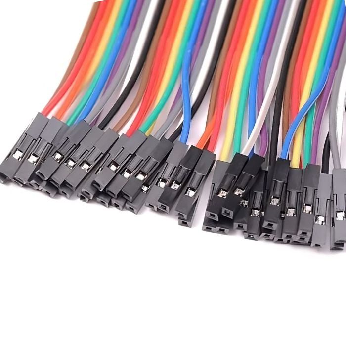 Female to Female Jumper Wires (20cm) 40pcs – Reliable jumper wires for projects. Electronic Components - Robocraze