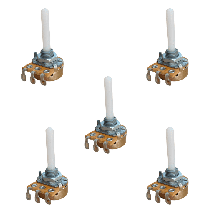 220K Ohm 16mm Rotary Pot (Pack of 5) – High-accuracy potentiometers for circuits.-Electronic Components -Robocraze