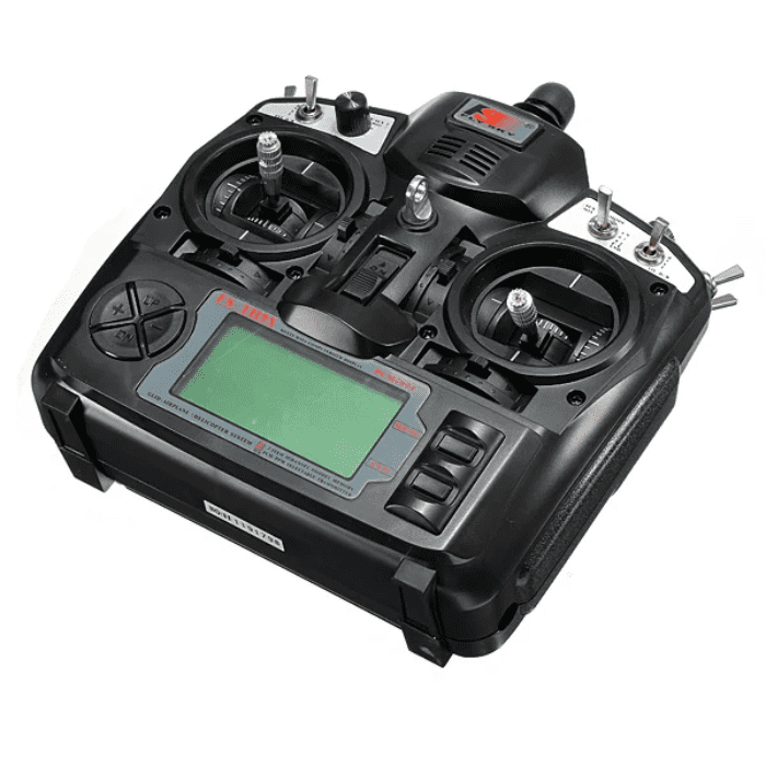 FS-TH9X 9CH Upgrade Transmitter + FS-IA10B Receiver – FPV drone remote for quadcopters. -Robocraze