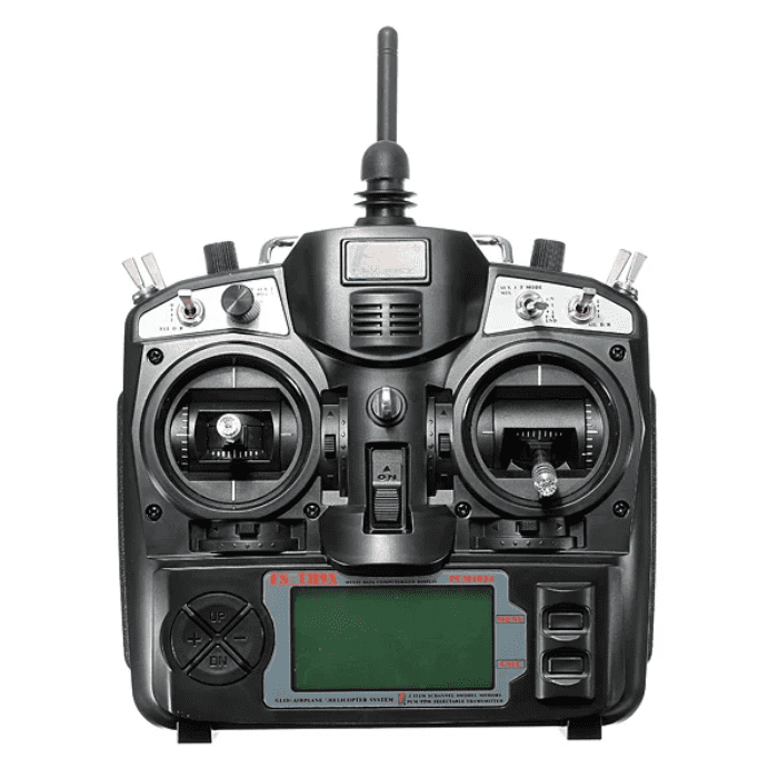 FS-TH9X 9CH Upgrade Transmitter + FS-IA10B Receiver – FPV drone remote for quadcopters. -Robocraze
