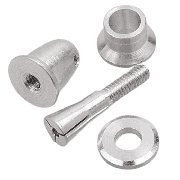 Robocraze RC Aluminum Bullet Propeller Adapter (5pcs, 2.3mm) – Secure prop mounting. -DIY Drone Parts -Robocraze