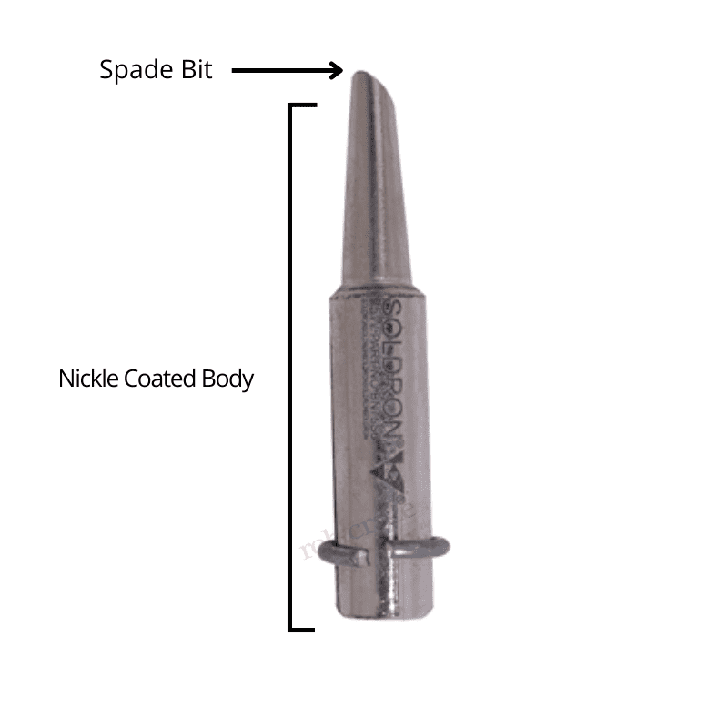 Soldron 75W Nickel Spade Bit – Durable 75W spade bit for soldering – soldering iron - Soldering Kit -Robocraze