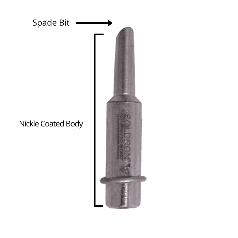Soldron 100W Nickel Plated Spade Bit – High-power bit for soldering irons – soldering iron - Soldering Kit -Robocraze