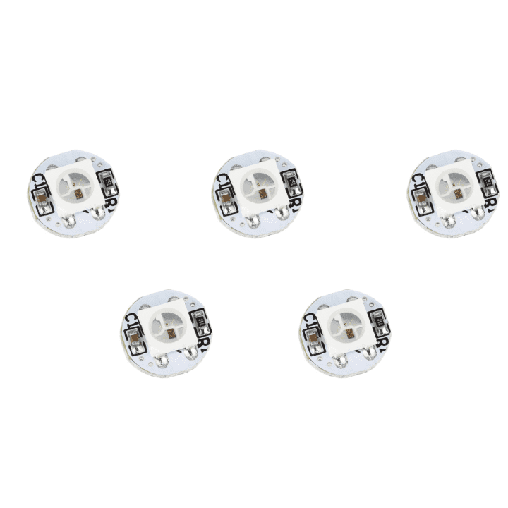 10 Bit WS2812 5050 RGB LED (Pack of 5) – Smart addressable LED for lighting effects - Electronic Components - Robocraze