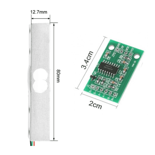 10kg Load Cell with HX711 Sensor – Compact load cell with HX711 for Arduino weight projects. -DIY Sensor Kit -Robocraze
