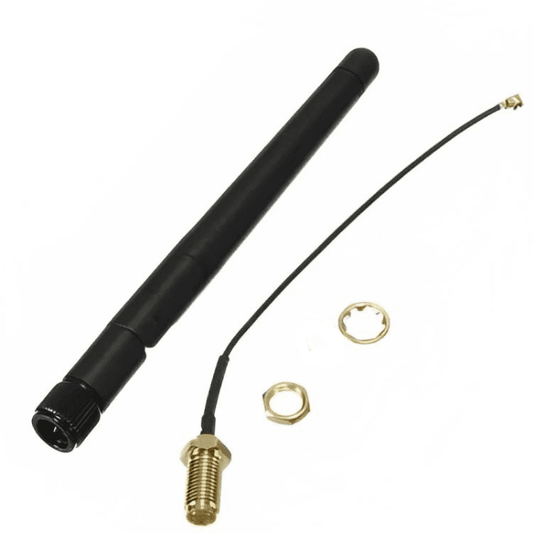 3dBi Dual Band WiFi Antenna โ 3dBi WiFi antenna with cable (2.4GHz & 5GHz). -Robocraze
