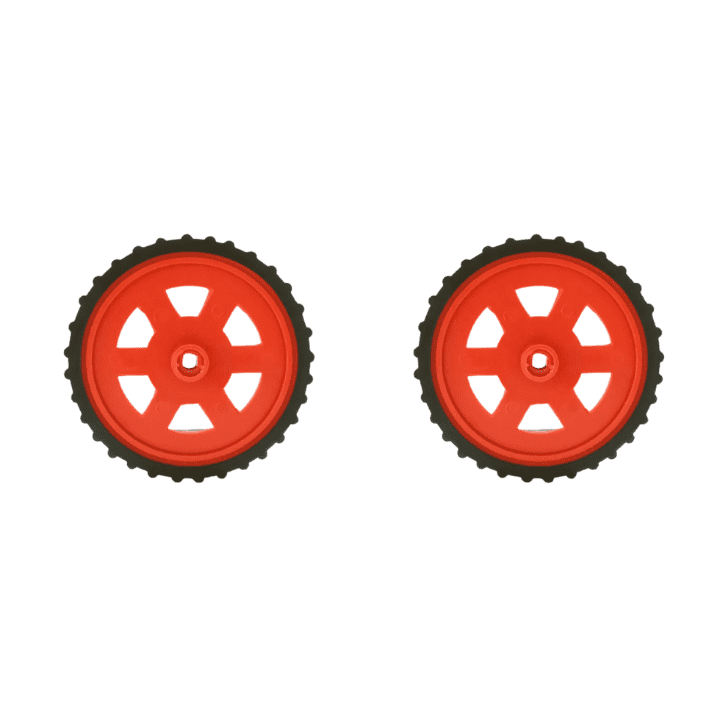 Red BO Motor Wheel (Set of 2) – High-traction BO motor wheels. -Robot Wheels and Chassis -Robocraze