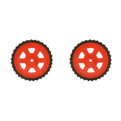 Red BO Motor Wheel (Set of 2) – High-traction BO motor wheels. -Robot Wheels and Chassis -Robocraze