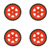 Red BO Motor Wheel (Set of 4) – Sturdy BO motor wheels for projects. -Robot Wheels and Chassis -Robocraze
